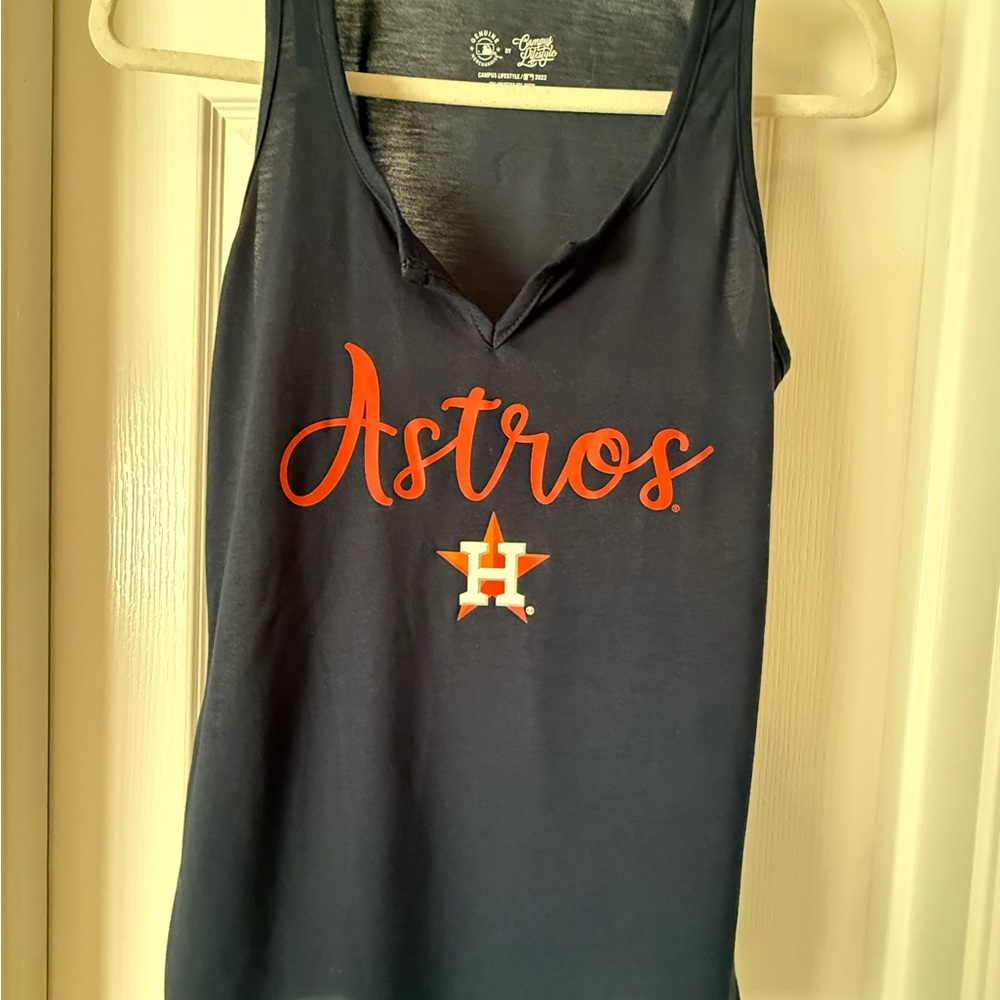 🍊NWOT Houston Astros Navy Tank Top with Orange Logo
